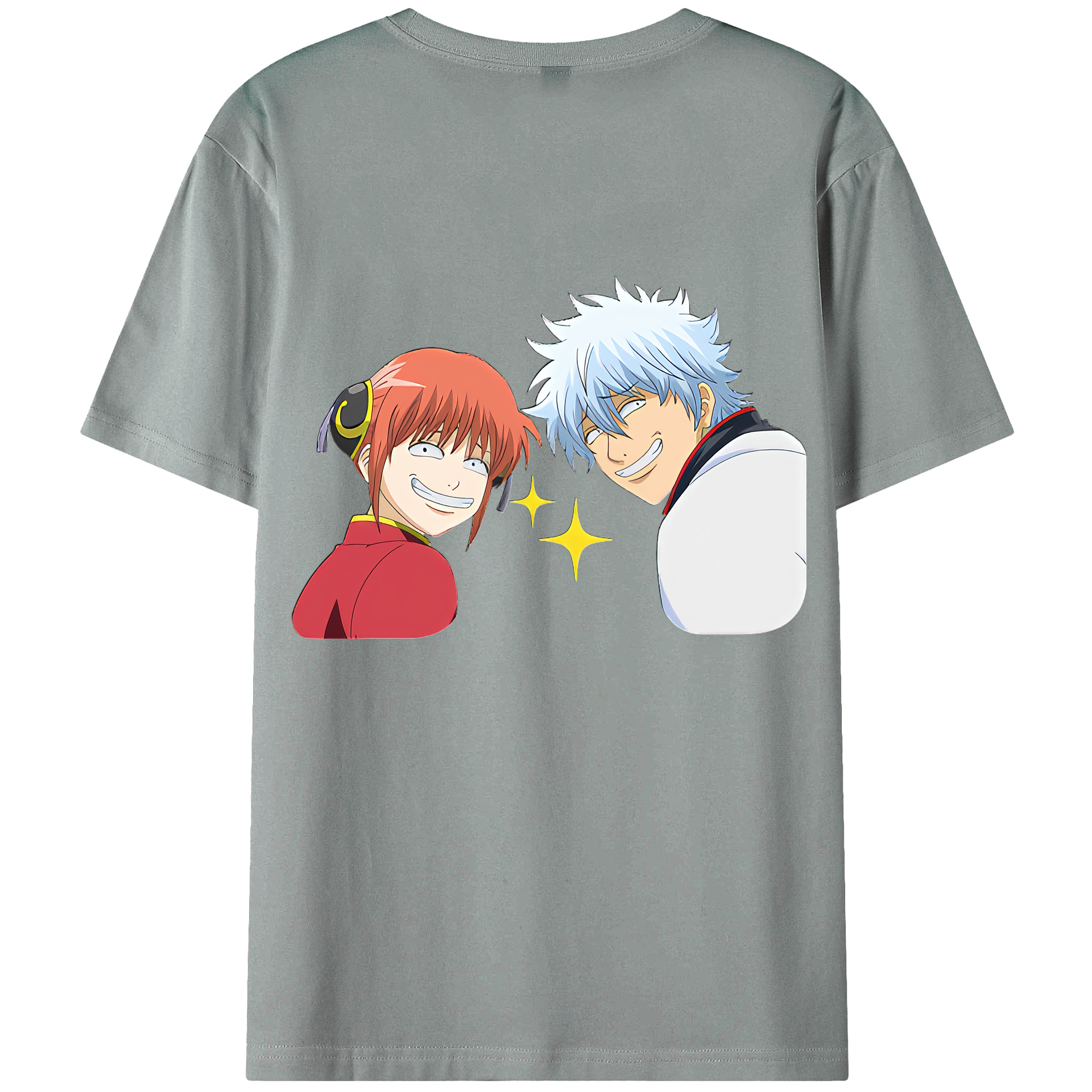 （画像用） ぎんたま 坂田銀時（さかたぎんとき） 神楽 志村新八（しむら しんぱち） GINTAMA Sakata Gintoki Kagura Shimura Shinpachi 綿100％ メンズ半袖Tシャツ（バックプリント） 通気性